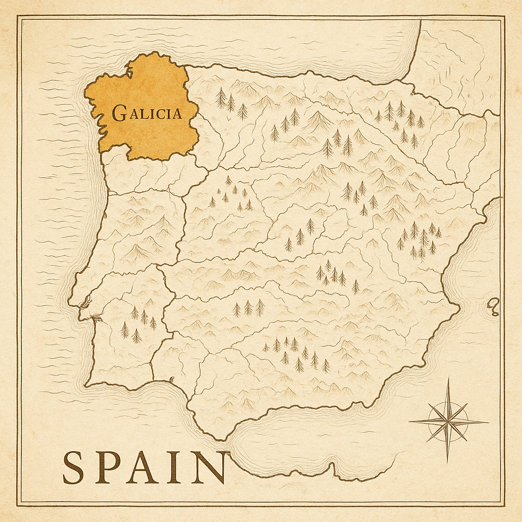 Map showing Galicia, Spain