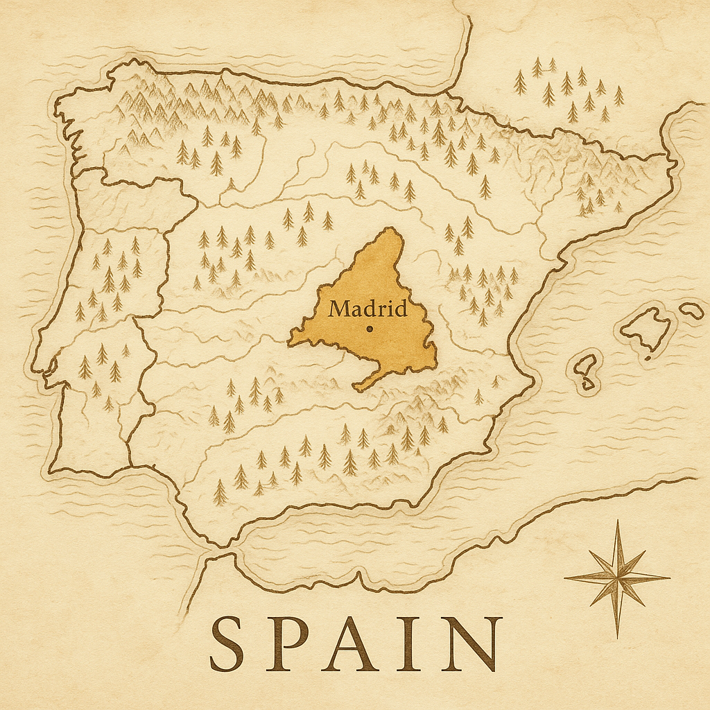 Map showing Madrid, Spain